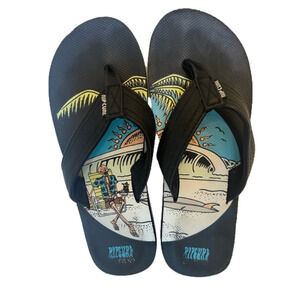 Rip curl Men’s Size 7.5 Beach Theme Waves Curling Flip-flops